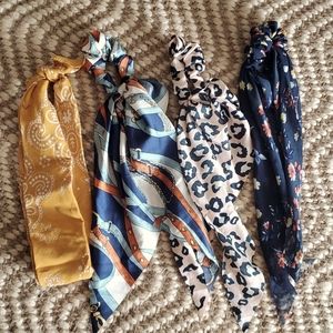 Set of Hair Scarves Scrunchies